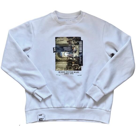IZZUE White Crewneck Sweatshirt Size 4 - Picture 9 of 9